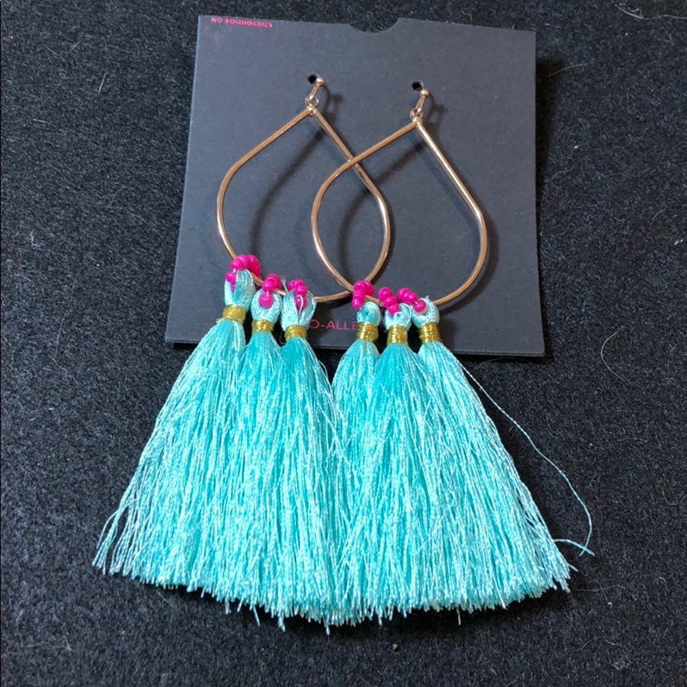 3/$12 new fringe tassel hoop lightweight long earrings hypo allergenic
